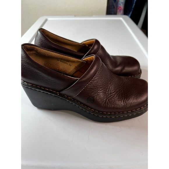 Born Leather Slip On Mules Clogs. Brown. Size 7/ Eur 38 - Picture 5 of 14